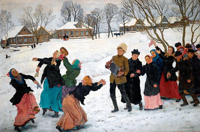 The Dance of the matchmakers. Ligachevo (1912) – Konstantin Yuon Tablo