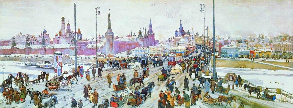 The Moskvoretsky Bridge (1911) – Konstantin Yuon Tablo