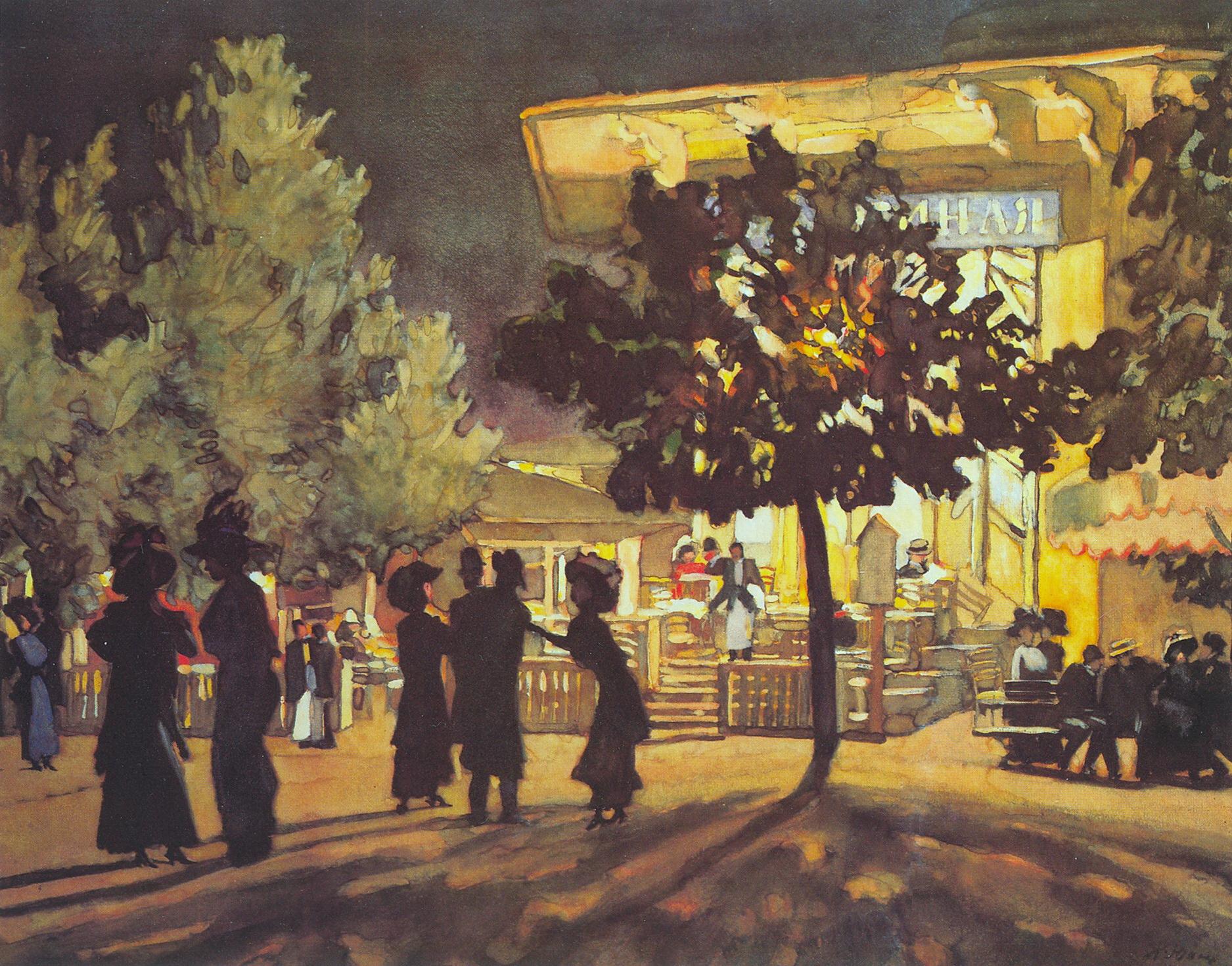 The Night. Tverskoy Boulevard (1909) – Konstantin Yuon Tablo