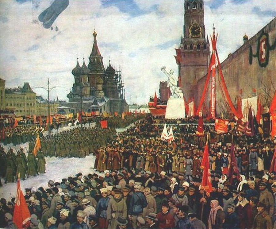 The Red Army parade (1923) Konstantin Yuon tablo - Dekolata