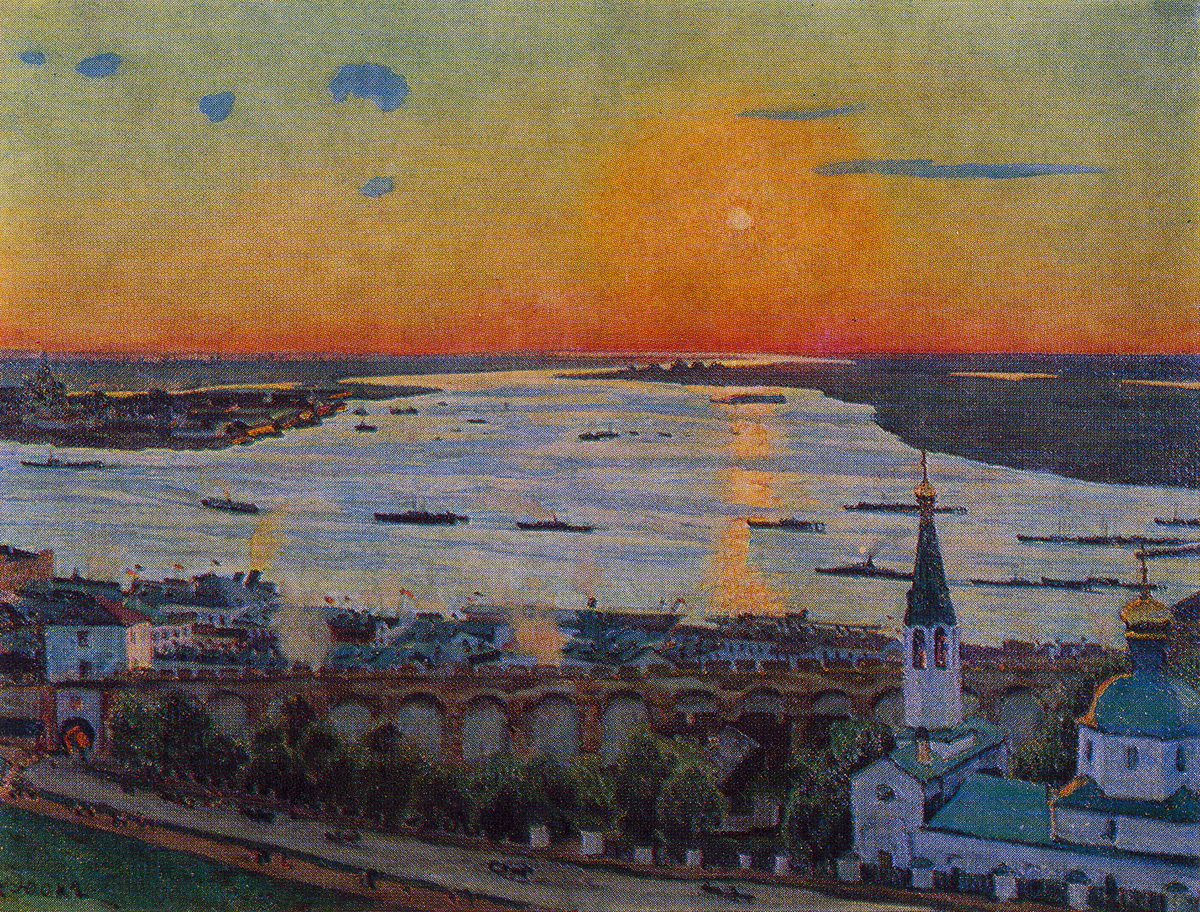 The Sunset on Volga. Nizhny Novgorod (1911) – Konstantin Yuon Tablo