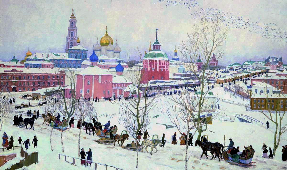 The Troitse Sergiyev Monastery in winter (1910) – Konstantin Yuon Tablo