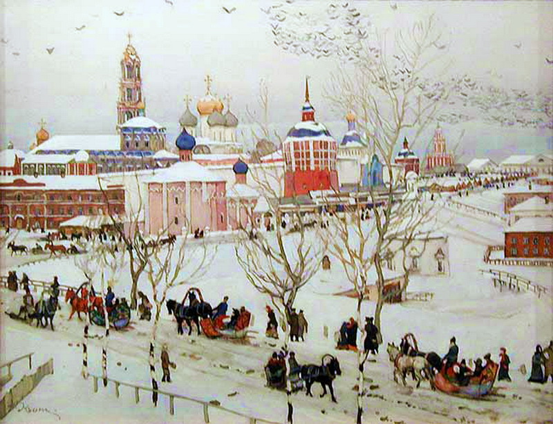 The View of Monastery fron the Vokzalnaya street (1911) – Konstantin Yuon Tablo