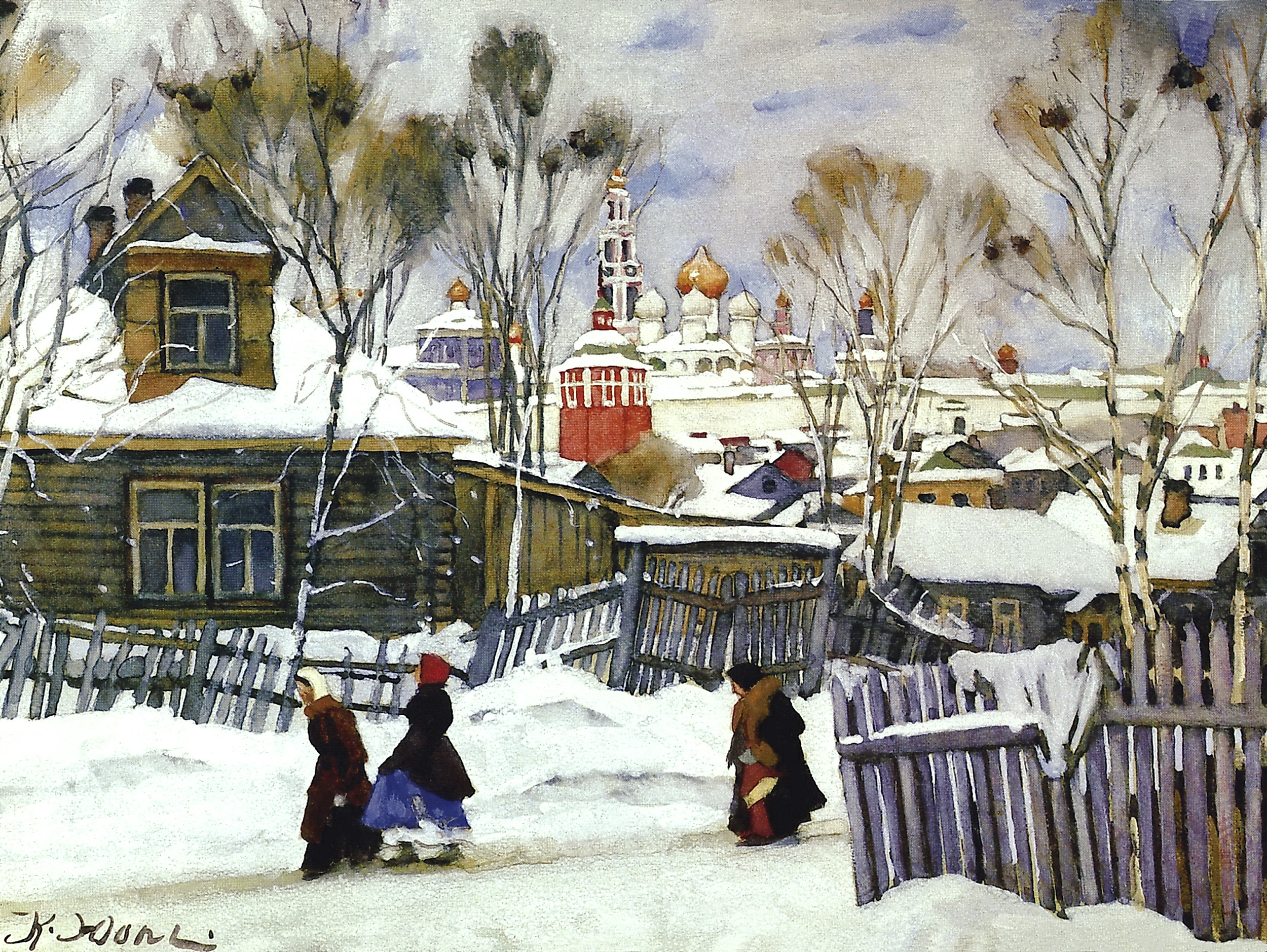 The View of Troitse Sergiyev Monastery (1916) Konstantin Yuon tablo - Dekolata