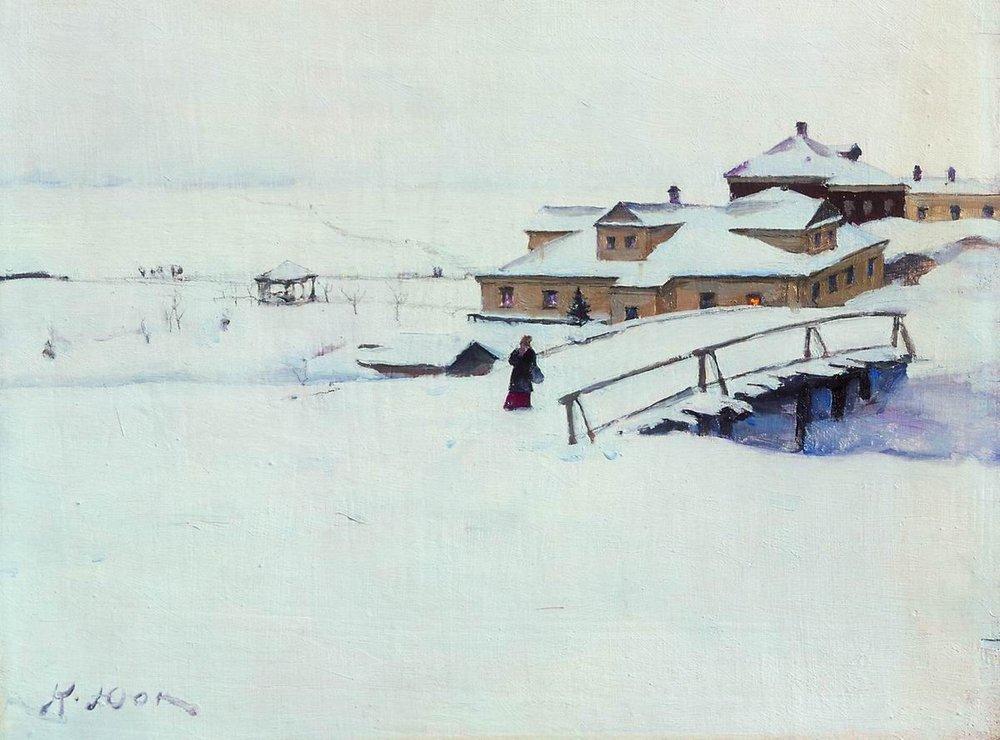 The Winter Landscape (1910) Konstantin Yuon tablo - Dekolata