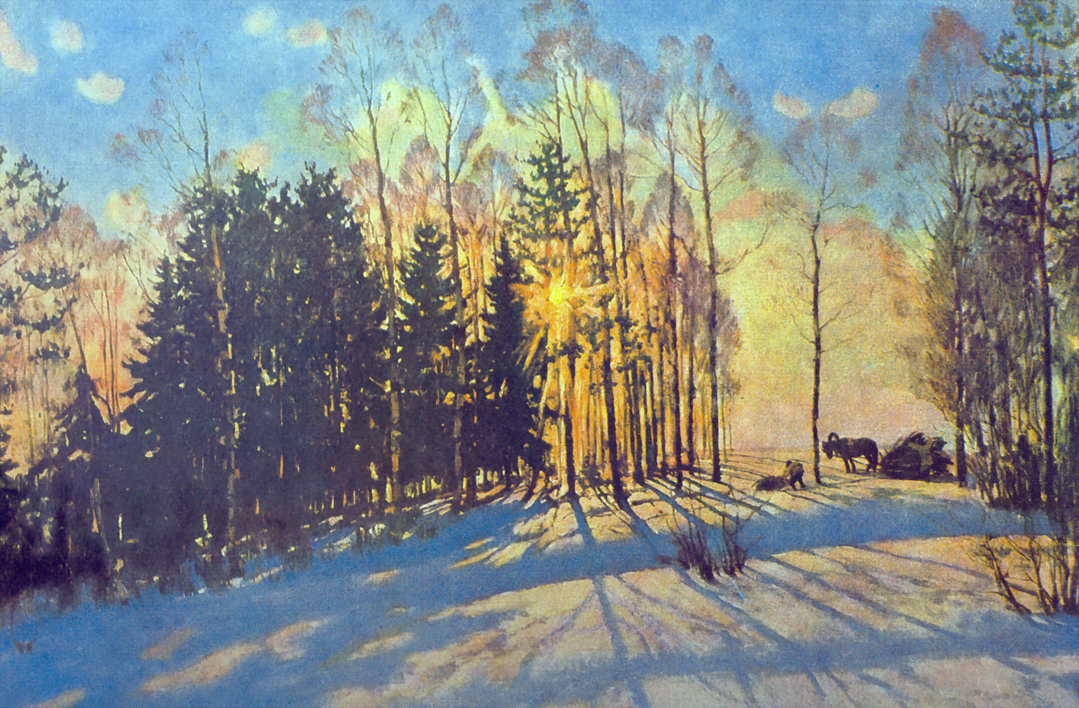 The Winter Sun. Ligachevo (1916) – Konstantin Yuon Tablo