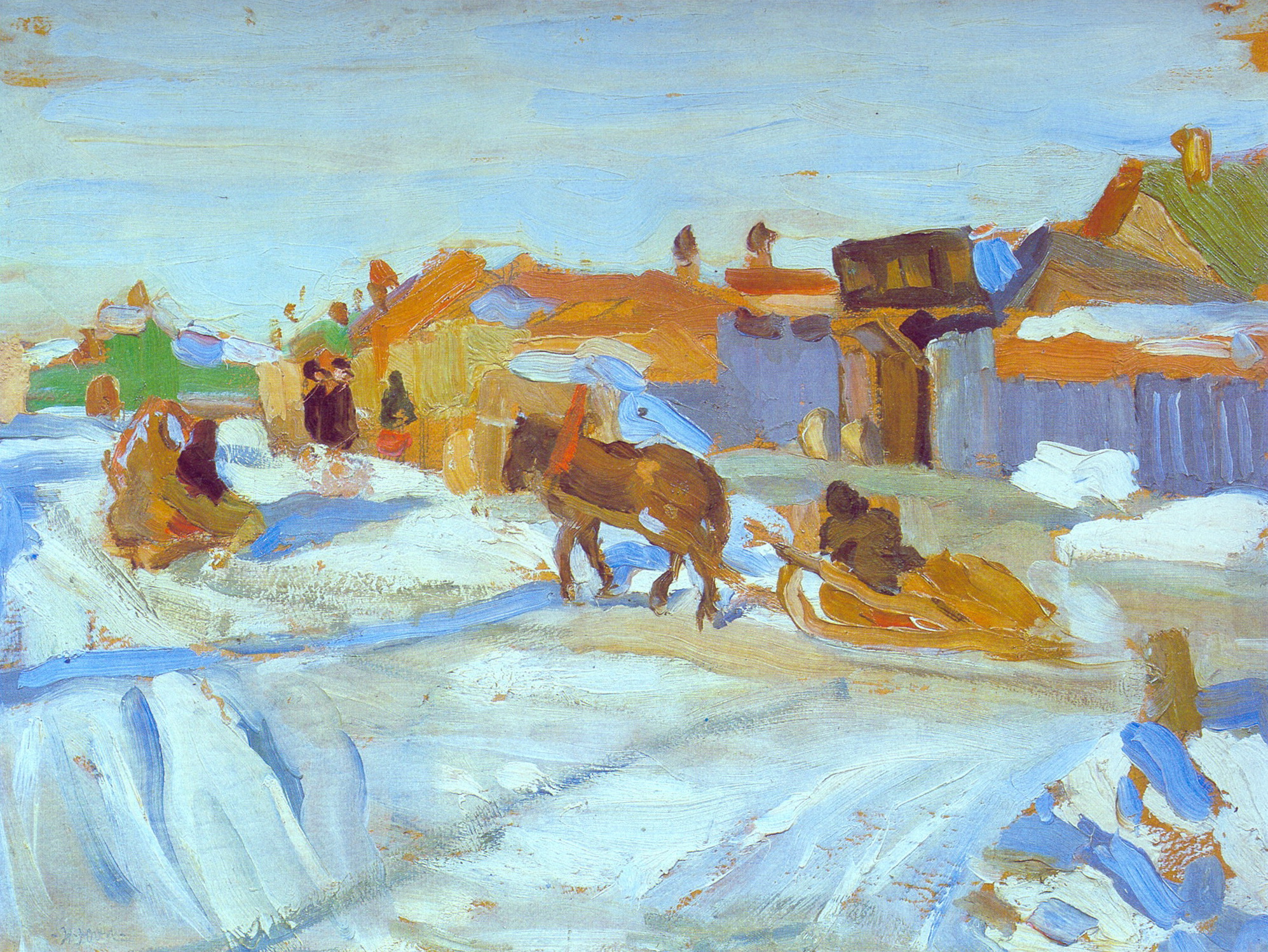 The Winter Sunny Day (1916) Konstantin Yuon tablo - Dekolata