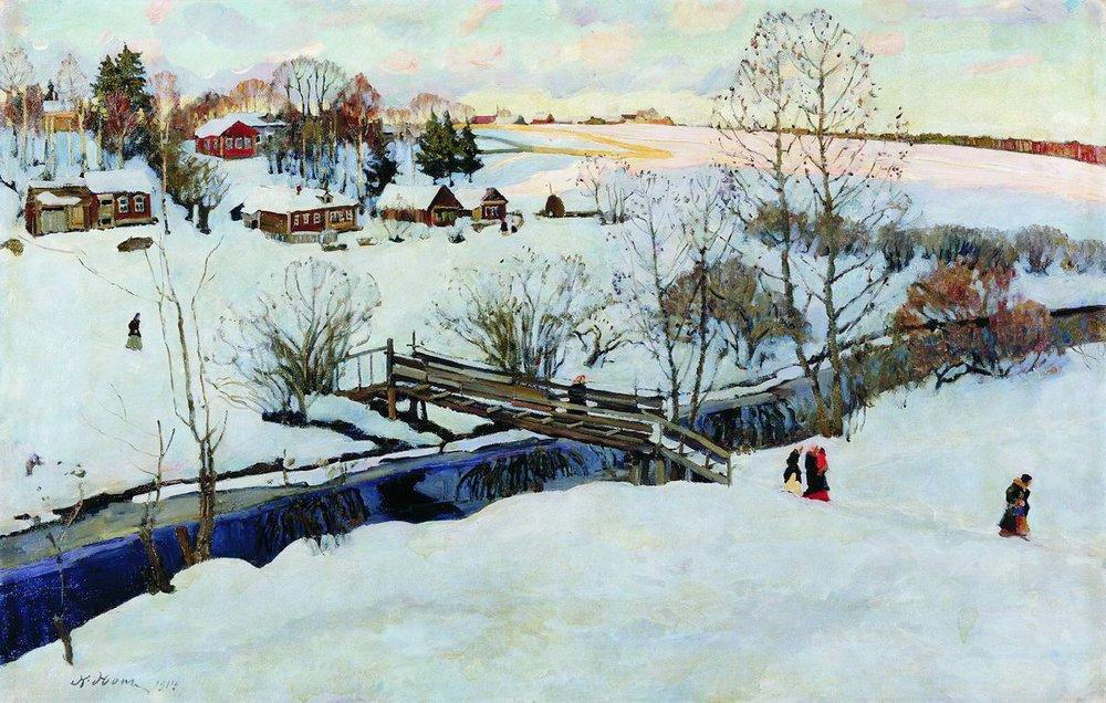 The Winter. Little Bridge (1914) – Konstantin Yuon Tablo