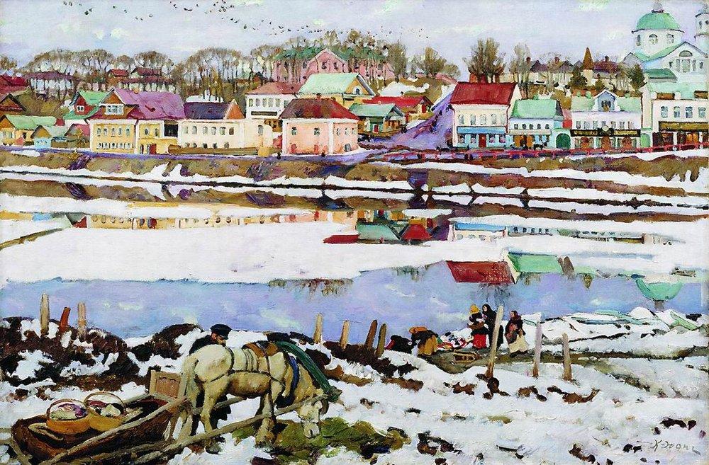 Torzhok (1914) Konstantin Yuon tablo - Dekolata
