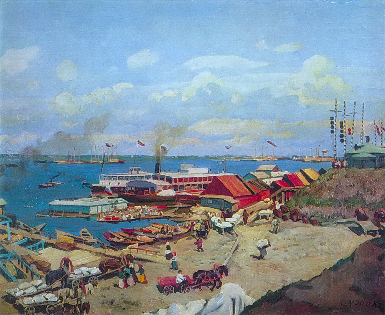 Volga's pierces (1911) Konstantin Yuon tablo - Dekolata