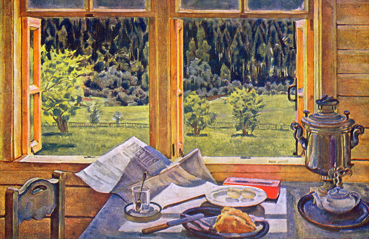Window to Nature. Ligachevo, may (1928) Konstantin Yuon tablo - Dekolata