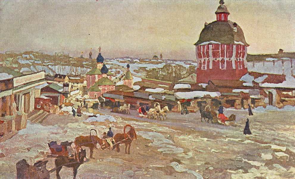 Zagorsk. Market Square – Konstantin Yuon Tablo