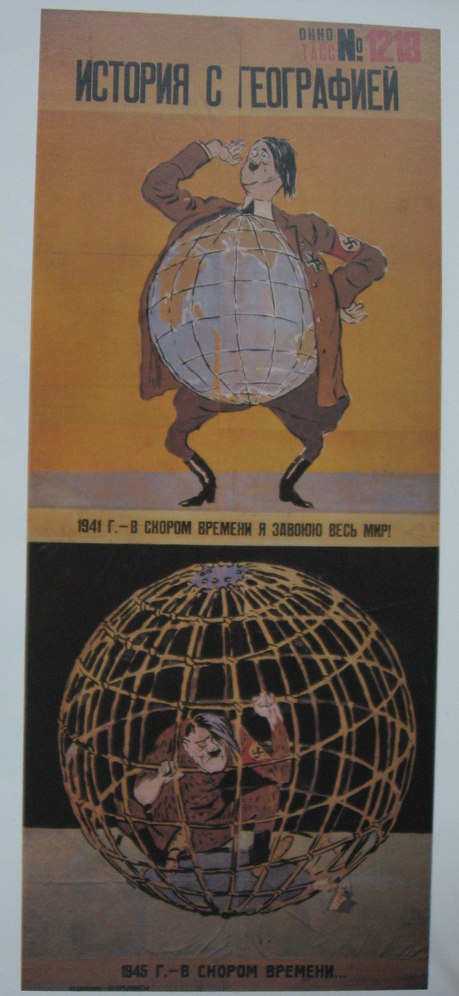 History along with geography (The TASS Window №1218) (1944) – Kukryniksy Tablo