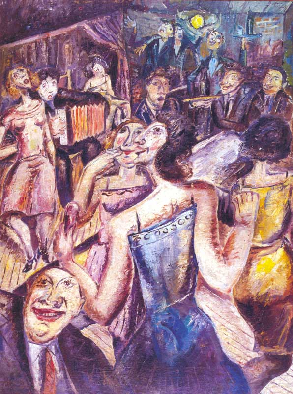 In The Cafe (1932) Nikola Martinoski tablo - Dekolata