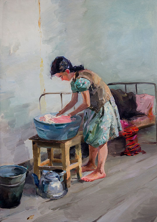 The Wash, Etude (1953) Petros Malayan tablo - Dekolata