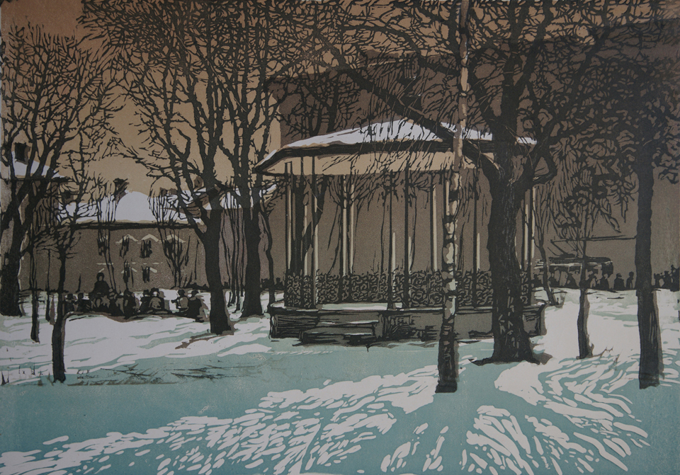 Odessa. City Garden in winter – Sergey Ryabchenko Tablo