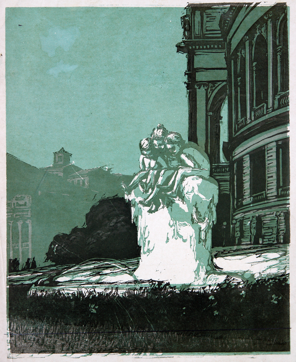 Odessa. Fountain at the Opera House Sergey Ryabchenko tablo - Dekolata