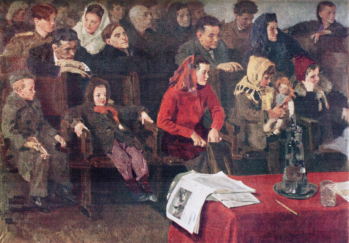 At the Meeting (1947) Serhiy Hryhoriev tablo - Dekolata