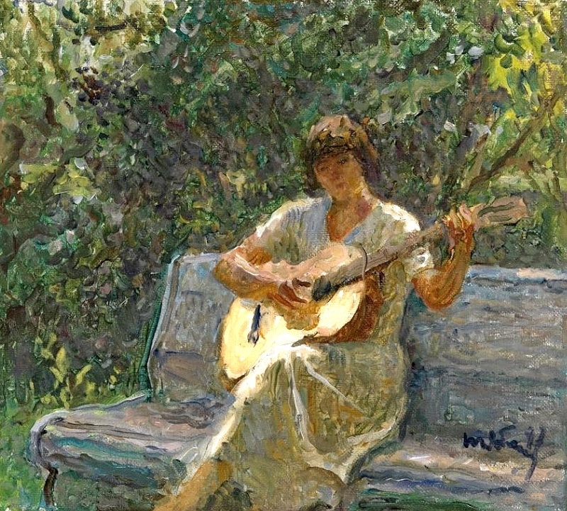 The Granddaughter Playing Guitar – Tetyana Yablonska Tablo