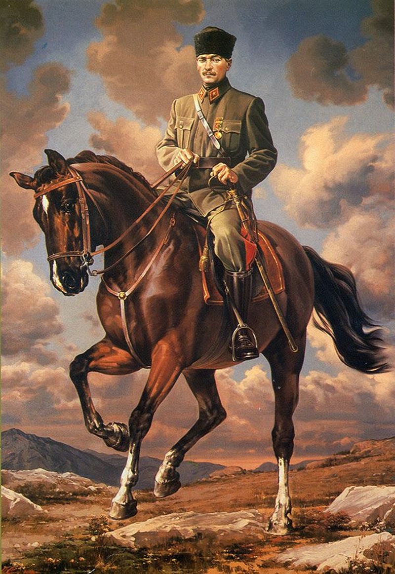 Atlı Atatürk ve Anadolu Manzarası Tablo - Dekolata