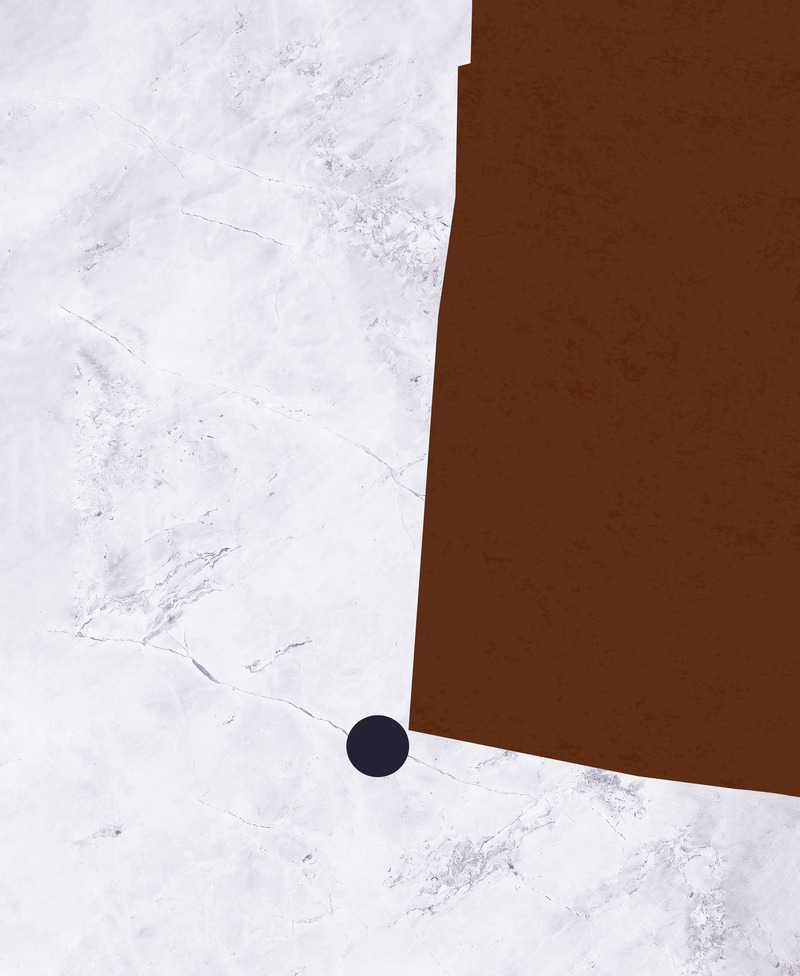 Kahverengi Blok Mermer Zeminli Minimal Tablo