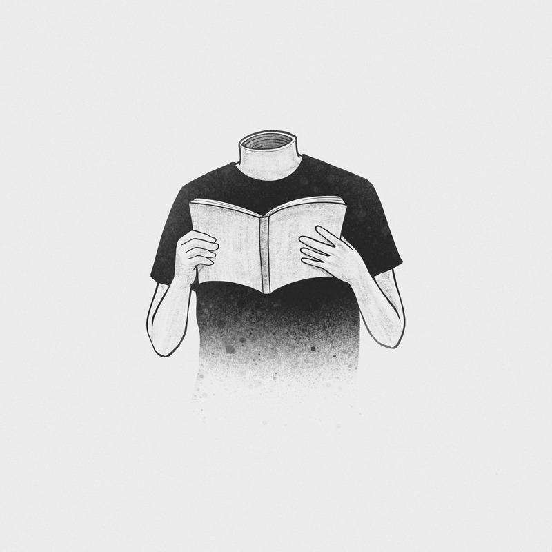 Kitap Okuyan Başsız Figür Tablo - Dekolata