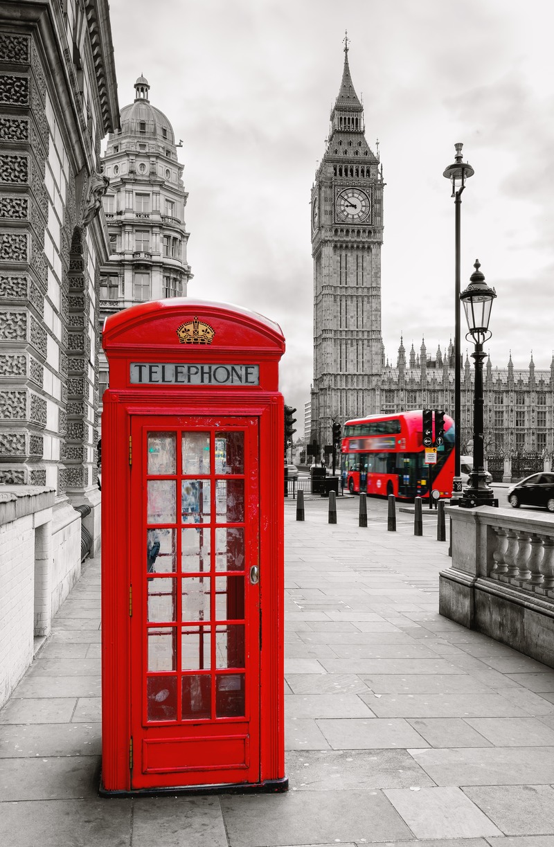 Londra’da Kırmızı Telefon Kulübesi Tablo