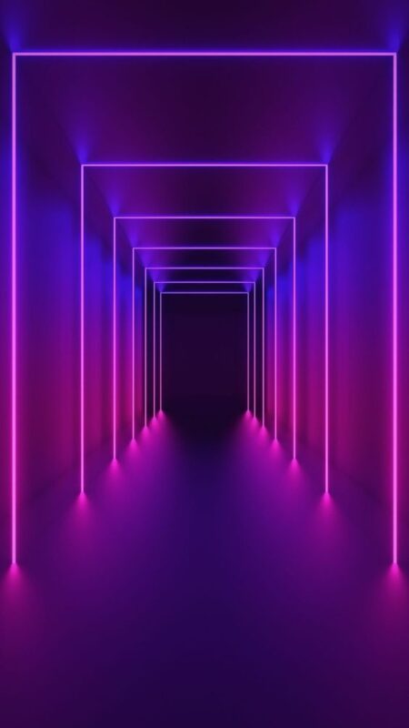 Neon Mor Işıklı Tünel Tablo