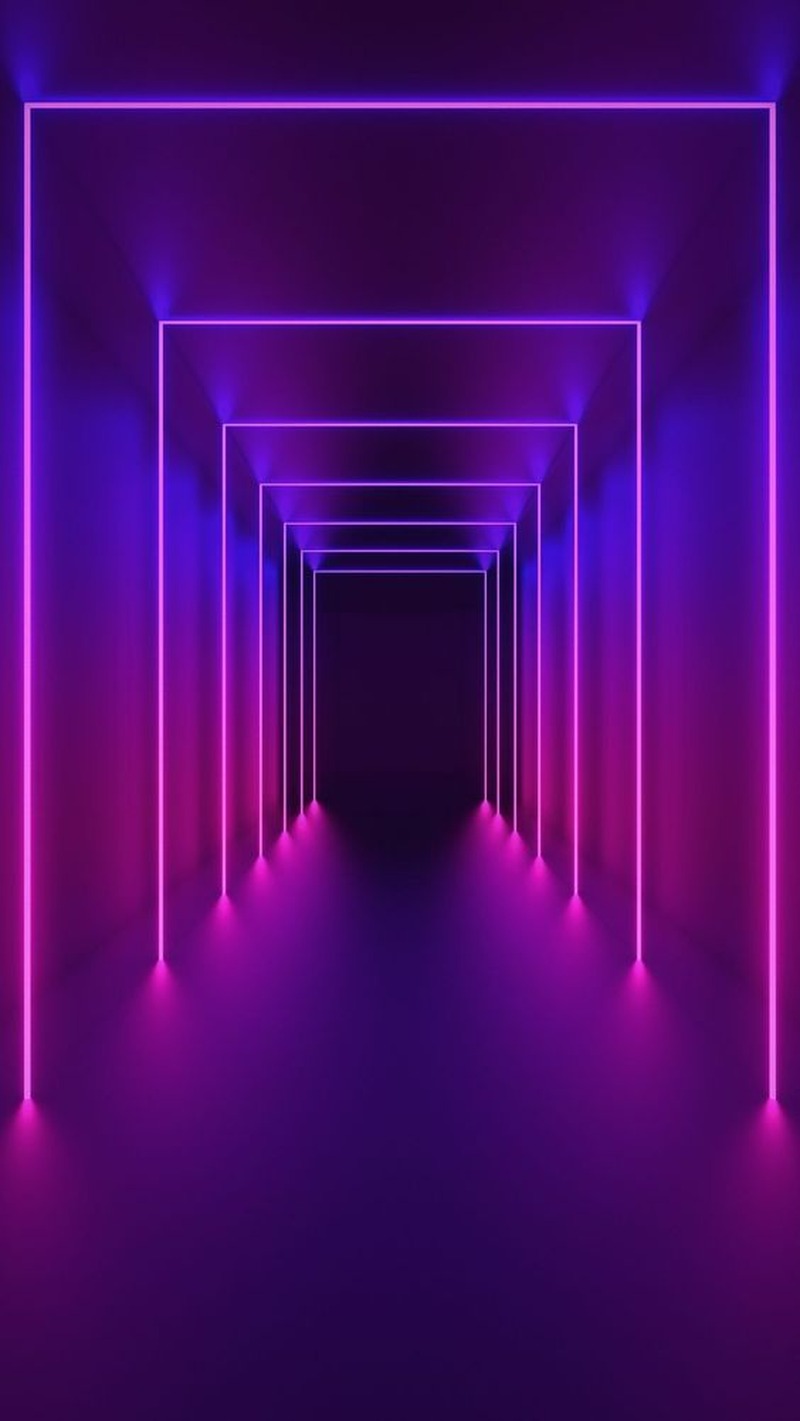 Neon Mor Işıklı Tünel Tablo