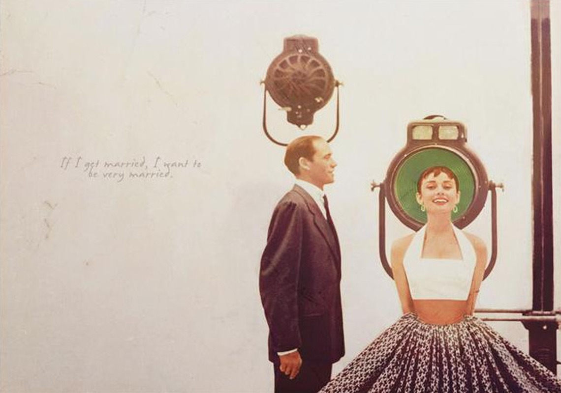 Retro Stüdyo Audrey Hepburn Fotoğrafı Tablo