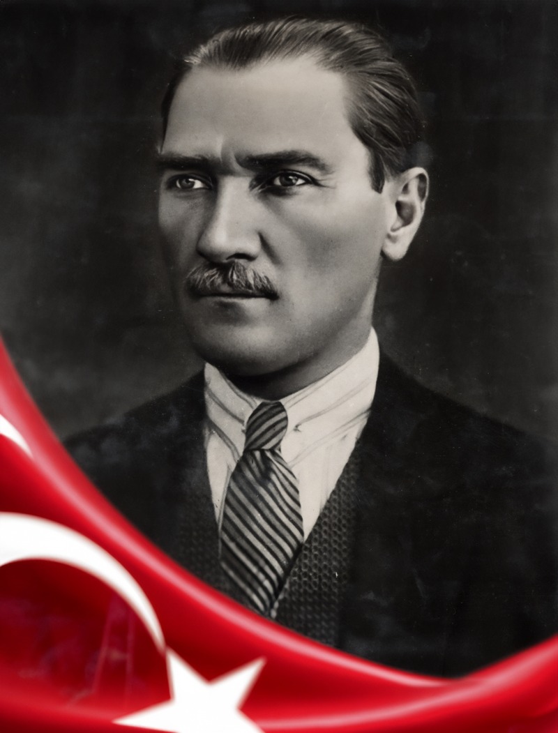 Türk Bayraklı Atatürk Portresi Tablo - Dekolata